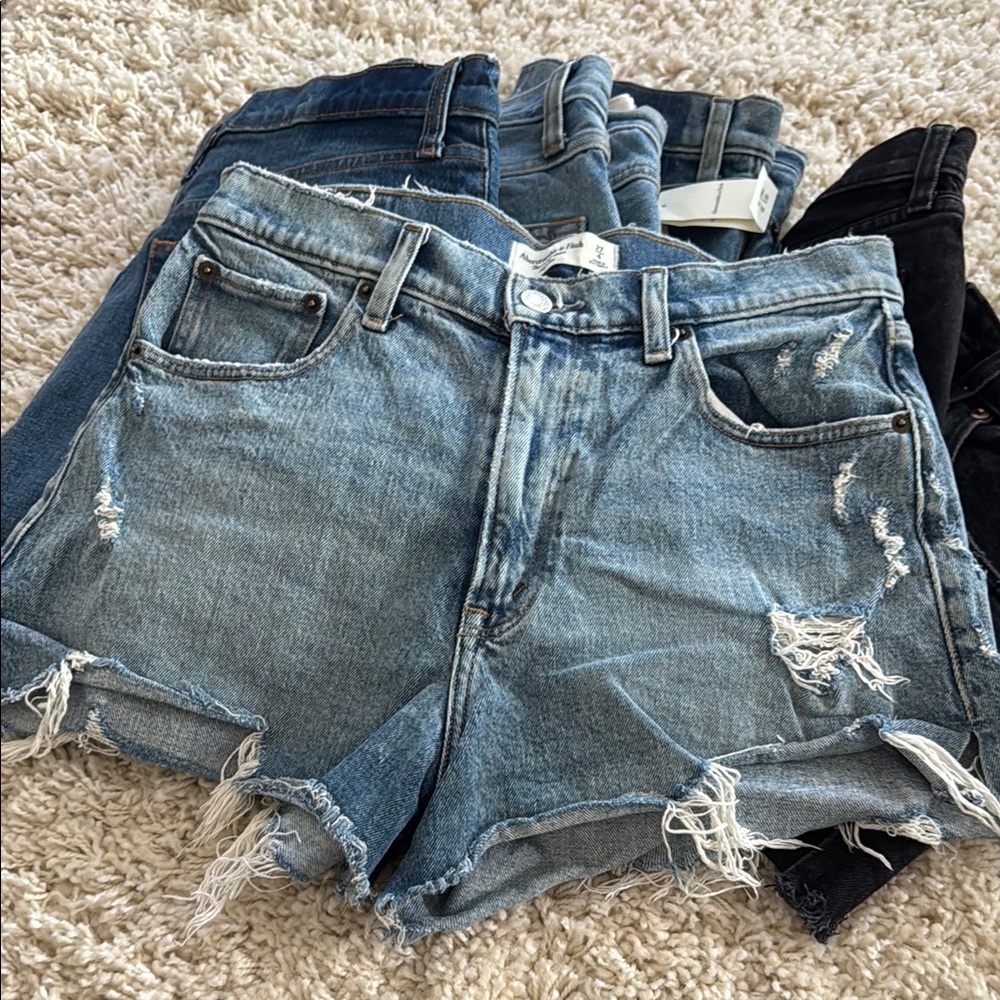Denim Blue Distressed Women's Shorts
